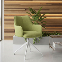 Chaise de réunion rembourrée Nora, base en aluminium