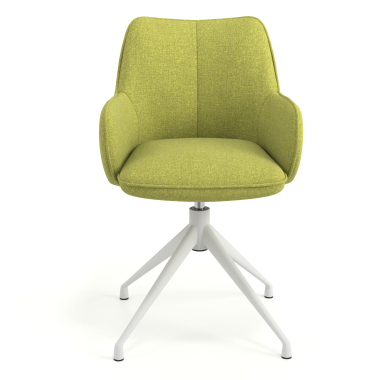 chaise de reunion blanc vert pivotante tissu accoudoirs rembourres 4