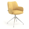 Chaise de réunion rembourrée Nora, base en aluminium