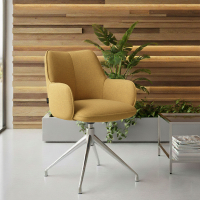 Chaise de réunion rembourrée Nora, base en aluminium