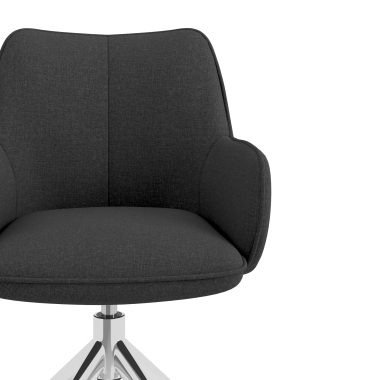 chaise de reunion chromee anthracite pivotante tissu accoudoirs rembourres 5