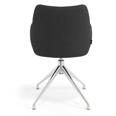 chaise de reunion chromee anthracite pivotante tissu accoudoirs rembourres 6