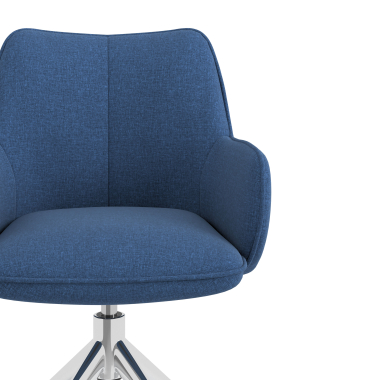 chaise de reunion chromee bleu pivotante tissu accoudoirs rembourres 5