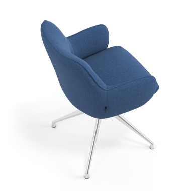 chaise de reunion chromee bleu pivotante tissu accoudoirs rembourres 7
