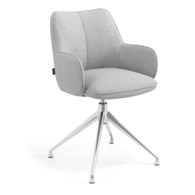 chaise de reunion chromee gris pivotante tissu accoudoirs rembourres 1