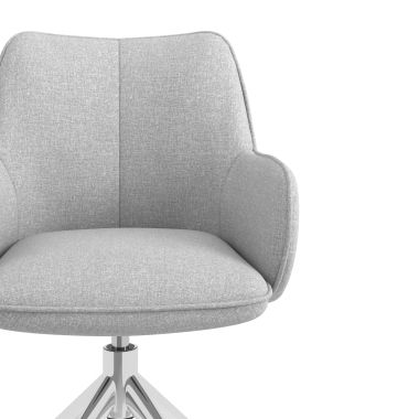 chaise de reunion chromee gris pivotante tissu accoudoirs rembourres 5