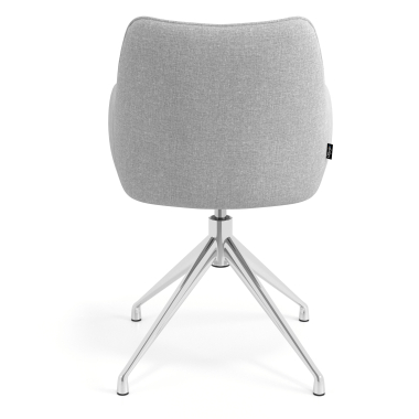 chaise de reunion chromee gris pivotante tissu accoudoirs rembourres 6