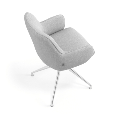 chaise de reunion chromee gris pivotante tissu accoudoirs rembourres 7