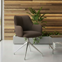 Chaise de réunion rembourrée Nora, base en aluminium