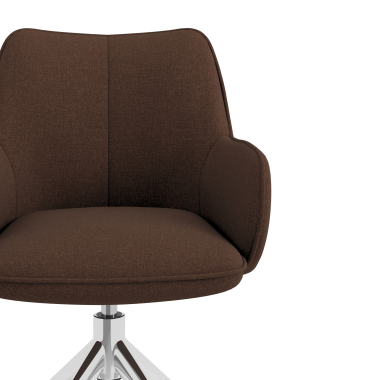 chaise de reunion chromee marron pivotante tissu accoudoirs rembourres 5