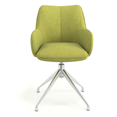 chaise de reunion chromee vert pivotante tissu accoudoirs rembourres 4