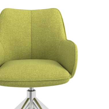 chaise de reunion chromee vert pivotante tissu accoudoirs rembourres 5