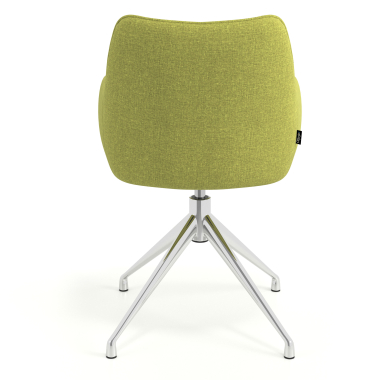 chaise de reunion chromee vert pivotante tissu accoudoirs rembourres 6