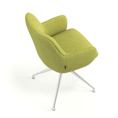 chaise de reunion chromee vert pivotante tissu accoudoirs rembourres 7