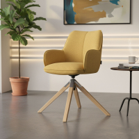 Chaise de réunion Nora, base en bois pivotante