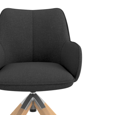 chaise de reunion anthracite giratoire en bois tissu accoudoirs rembourres 5