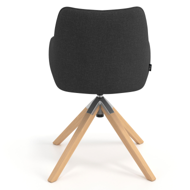 chaise de reunion anthracite giratoire en bois tissu accoudoirs rembourres 6