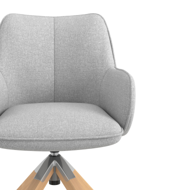 chaise de reunion gris giratoire en bois tissu accoudoirs rembourres 5