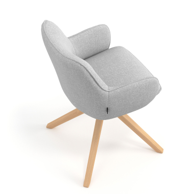chaise de reunion gris giratoire en bois tissu accoudoirs rembourres 7