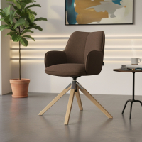 Chaise de réunion Nora, base en bois pivotante