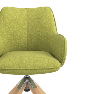 chaise de reunion vert giratoire en bois tissu accoudoirs rembourres 5
