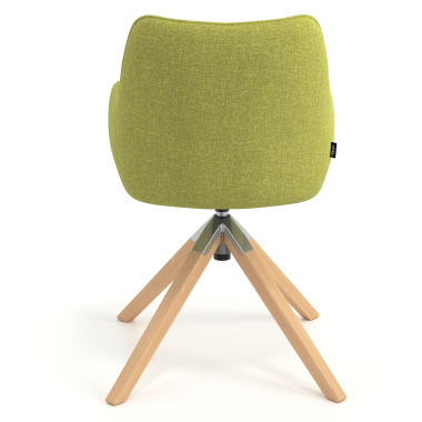 chaise de reunion vert giratoire en bois tissu accoudoirs rembourres 6
