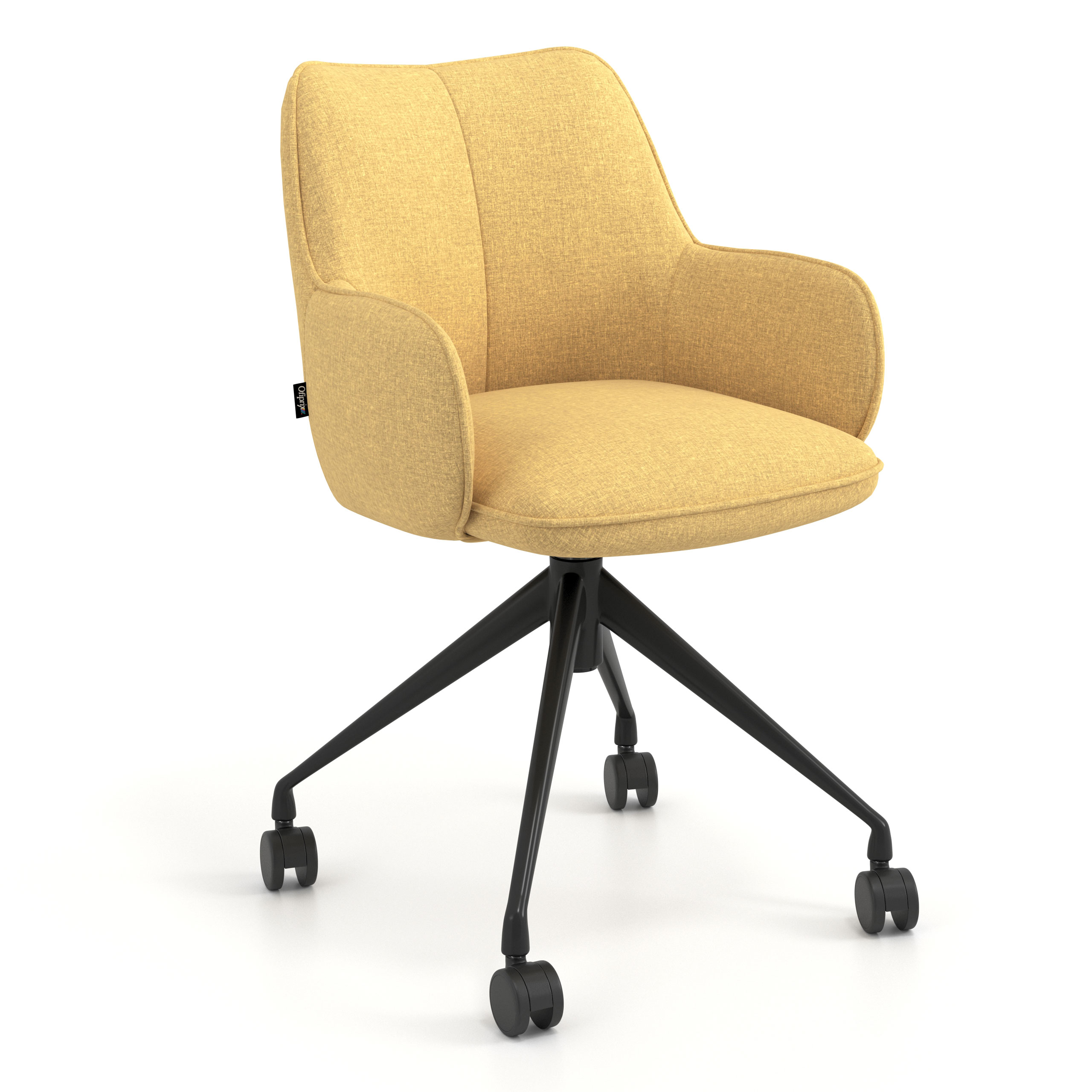 Chaise de réunion à roulettes Nora, base en aluminium