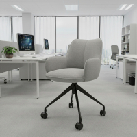 Chaise de réunion à roulettes Nora, base en aluminium