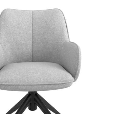chaise de reunion noir gris giratoire avec roulettes tissu accoudoirs rembourres 5