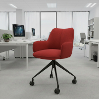 Chaise de réunion à roulettes Nora, base en aluminium