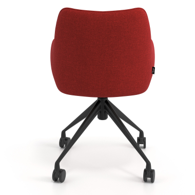 chaise de reunion noir rouge giratoire avec roulettes tissu accoudoirs rembourres 6