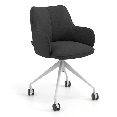 chaise de reunion blanc anthracite giratoire avec roulettes tissu accoudoirs rembourres 1