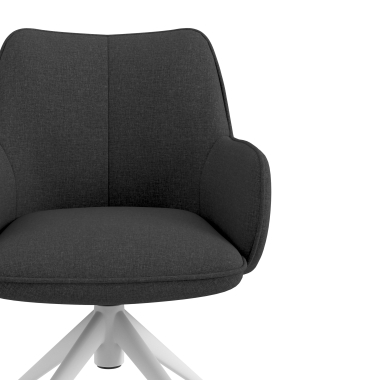 chaise de reunion blanc anthracite giratoire avec roulettes tissu accoudoirs rembourres 5