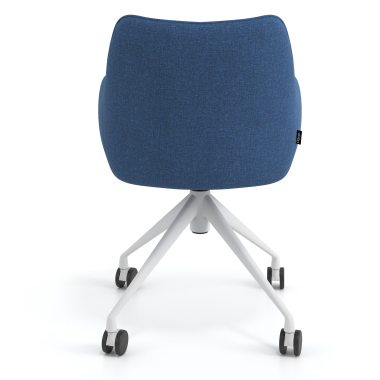 chaise de reunion blanc bleu giratoire avec roulettes tissu accoudoirs rembourres 6