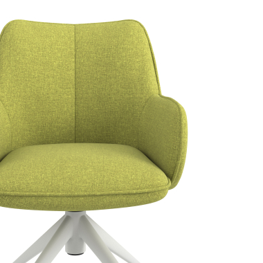 chaise de reunion blanc vert giratoire avec roulettes tissu accoudoirs rembourres 5