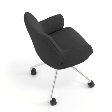 chaise de reunion chromee anthracite giratoire avec roulettes tissu accoudoirs rembourres 7