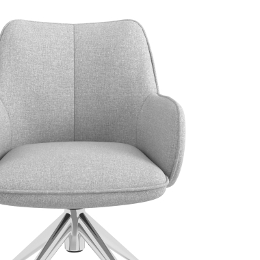 chaise de reunion chromee gris giratoire avec roulettes tissu accoudoirs rembourres 5