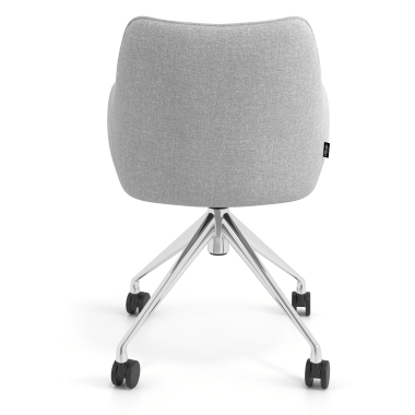 chaise de reunion chromee gris giratoire avec roulettes tissu accoudoirs rembourres 6