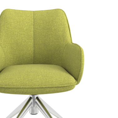 chaise de reunion chromee vert giratoire avec roulettes tissu accoudoirs rembourres 5