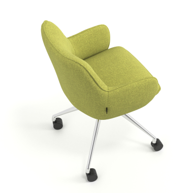 chaise de reunion chromee vert giratoire avec roulettes tissu accoudoirs rembourres 7