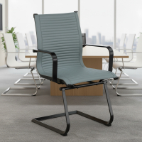 Fauteuil de Conférence Brenton, structure noire, simili-cuir