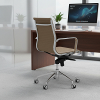 Fauteuil bureau design Brenton, cadre en acier, dossier bas