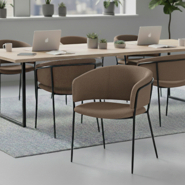 chaise de conference marron margot tissu accoudoirs fixes 2