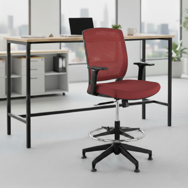 tabouret ergonomique rouge tabouret maille accoudoirs reglables 1d 2