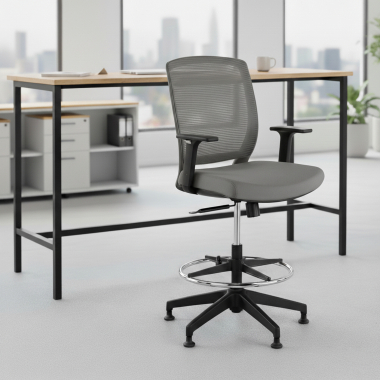 tabouret ergonomique gris tabouret maille accoudoirs reglables 1d 2