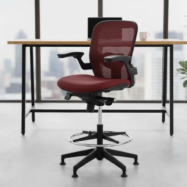 tabouret ergonomique rouge tabouret de bureau maille accoudoirs fixes 2