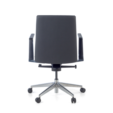 fauteuil de bureau noir dossier bas cuir authentique accoudoirs fixes 8