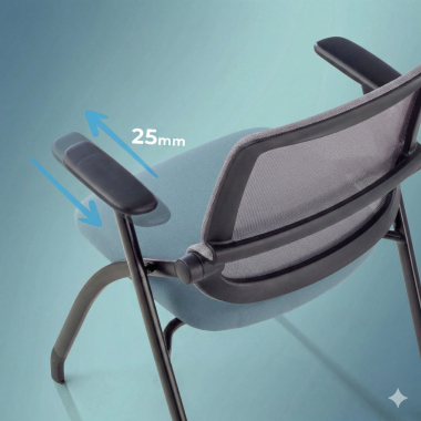 chaise de conference bleu chaise maille accoudoirs mobiles 4