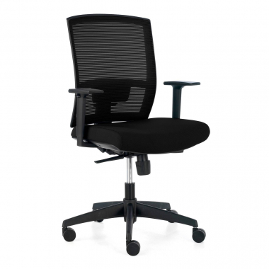 chaise ergonomique noir structure noire maille accoudoirs reglables 1d soutien lombaire 1