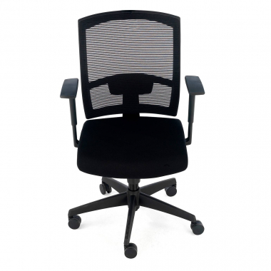 chaise ergonomique noir structure noire maille accoudoirs reglables 1d soutien lombaire 4